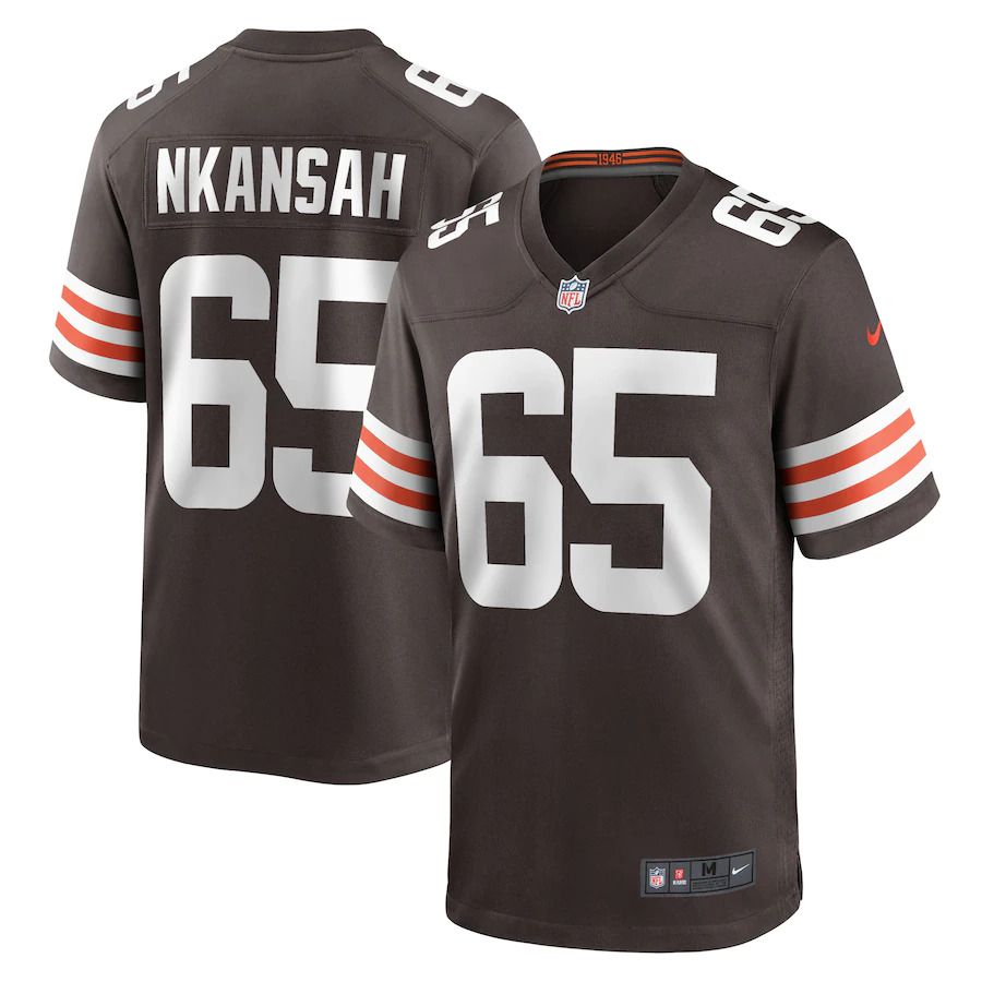 Men Cleveland Browns #65 Elijah Nkansah Nike Brown Game Player NFL Jersey